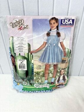 Wizard Of Oz Dorothy Costume Girls Small (4-6 ) By Rubies Dress‎ And Hair Bows